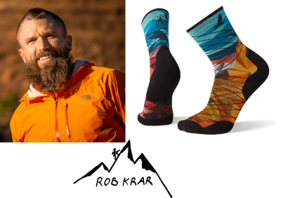 Smartwool PhD Pro Endurance Light Crew Mountain Print Socks