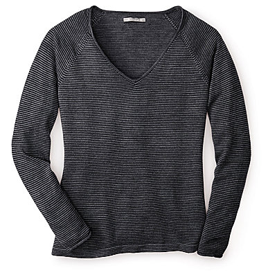 Women's Granite Falls Micro Stripe V-Neck Sweater 1