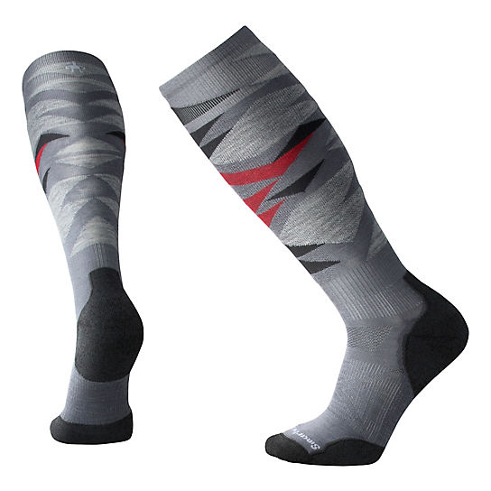 Smartwool Women/’s PhD Ski Sock Light Elite Pattern Over the Calf Merino Wool Performance Sock