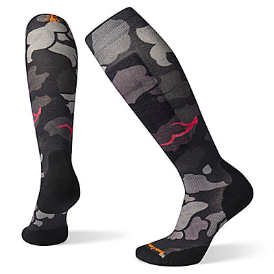 Ski Targeted Cushion Jiberish Print Over the Calf Socks