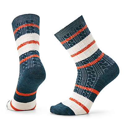 Everyday Striped Cable Crew Socks 1