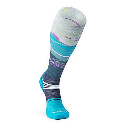 Snowboard Targeted Cushion Broken Lines Pattern Over The Calf Socks