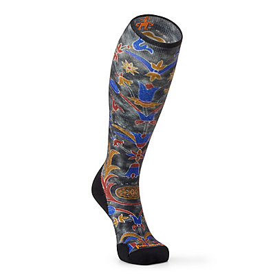 Women's Ski Royal Floral Print Over The Calf Socks 2