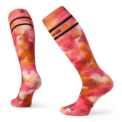 Women's Ski Tie Dye Print Over The Calf Socks 1