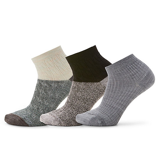 Women's Everyday Gray Ankle Boot Light Cushion Socks Trio
