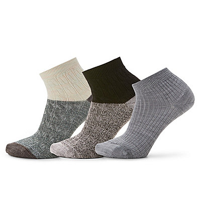 Women's Everyday Gray Ankle Boot Light Cushion Socks Trio