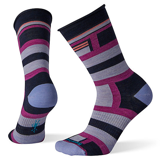 Women's Non-Binding Pressure Free Striped Crew Socks