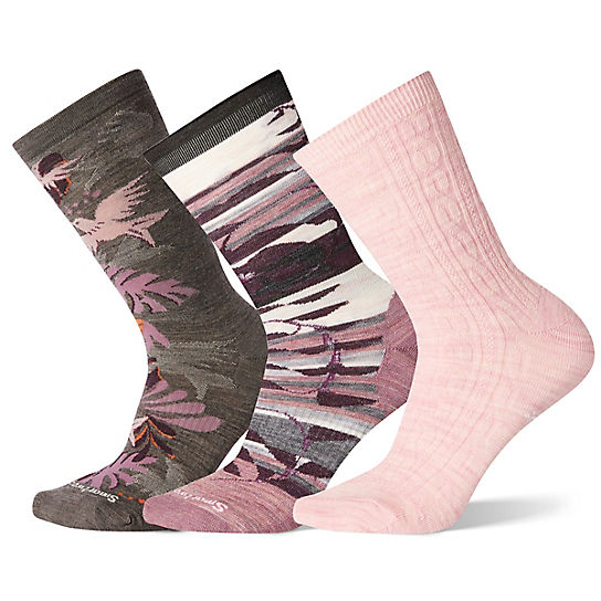 Women's Pink Nostalgia Socks Trio Gift Box
