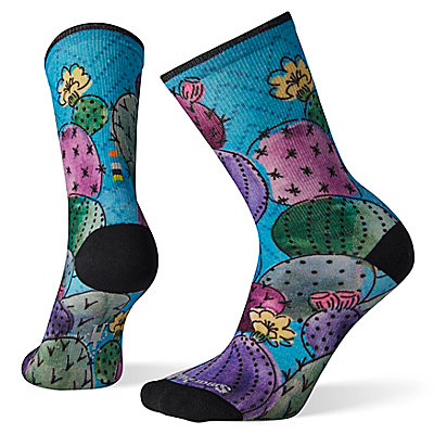 Women's Curated Cactus and Flowers Print Crew Socks 1