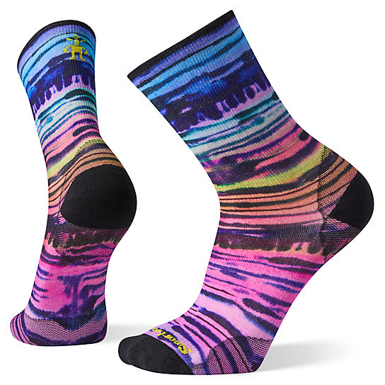 PhD® Outdoor Ultra Light Watercolor Stripe Print Crew Socks