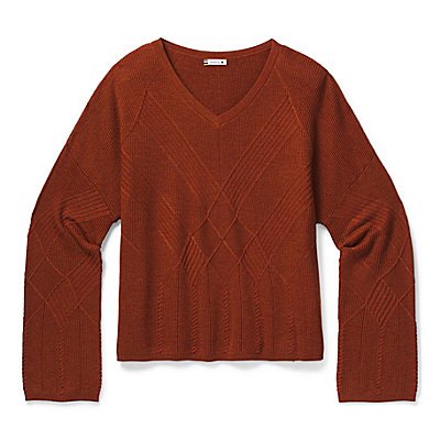 Women's Shadow Pine Cable V-Neck Sweater 1