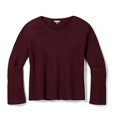 Women's Shadow Pine Cable V-Neck Sweater 1