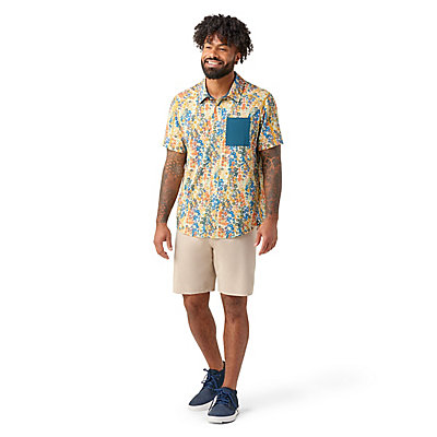 Men's Printed Short Sleeve Button Down