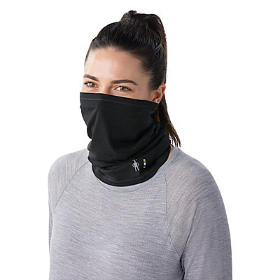Women's Merino Wool Breathable Neck Gaiter * Windproof Warm Face Mask Tube  Black