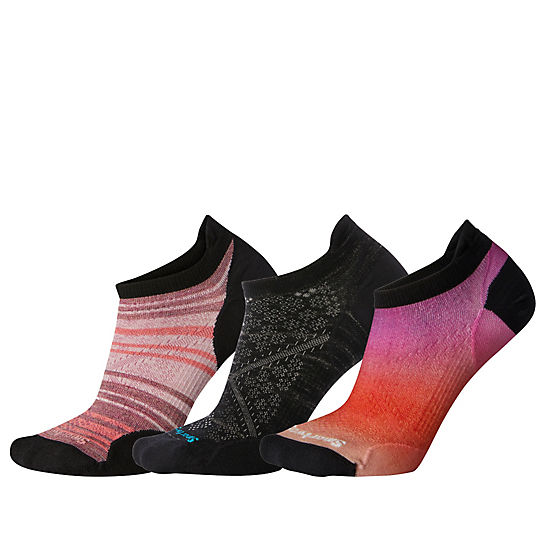 Women's Run Stripe Ombre Zero Cushion Low Ankle Socks Trio