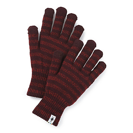 Merino Wool Touch Screen Compatible Glove for Men and Women Smartwool Unisex Striped Liner Glove 